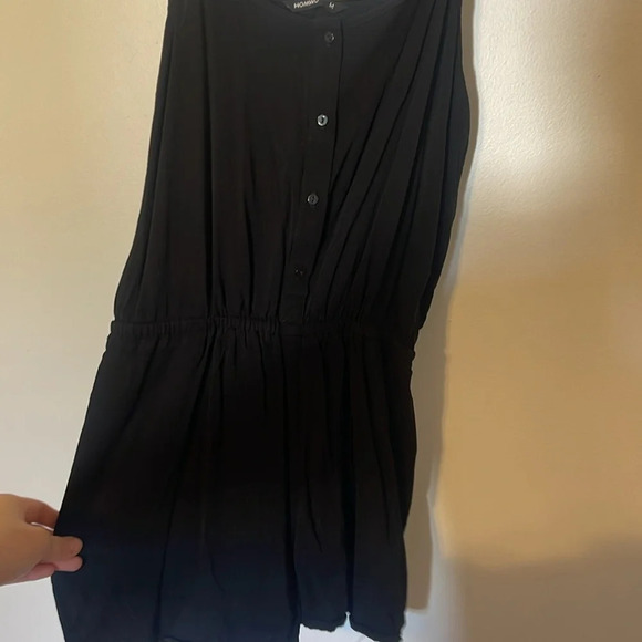 Homwo lightweight button black romper with pockets and elastic waist - Picture 5 of 5